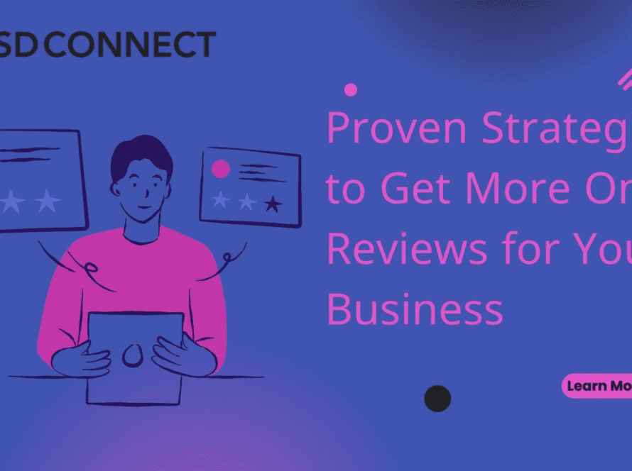 CSD Connect blog header graphic with the title and stylized illustration of a person holding a tablet with review icons.